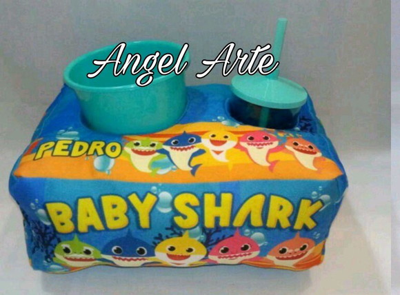 Almofada De Pipoca - Tema Baby Shark Rosa - Imagem 3