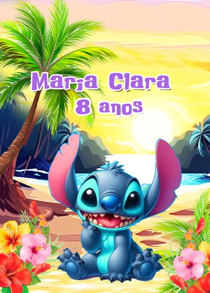 Bloquinho + Mini Lápis Personalizado Stitch