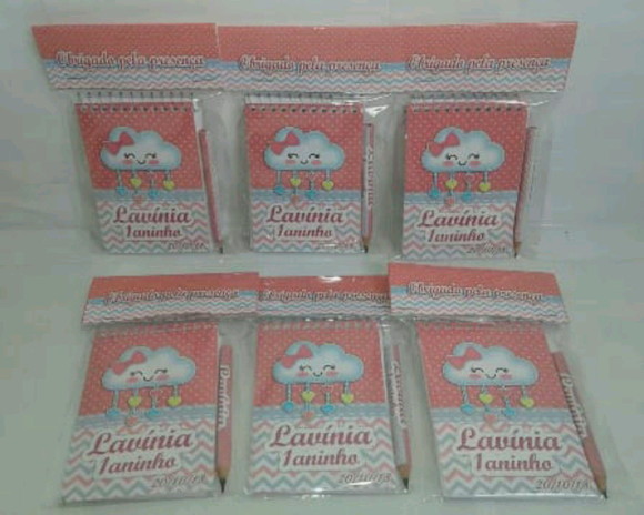 Bloquinho Personalizado Chuva de Benção + Mini Lápis - Imagem 2