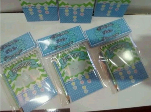 Bloquinho Personalizado Chuva De Benção + Mini Lápis - Imagem 2