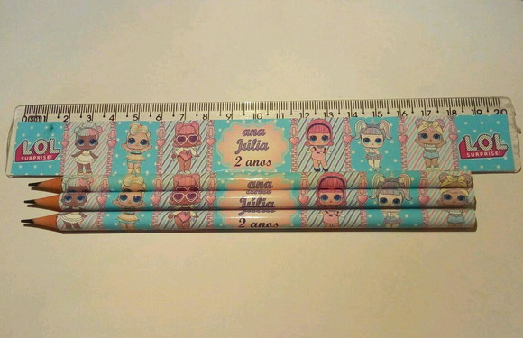 Kit Lápis e Régua Personalizado Lol