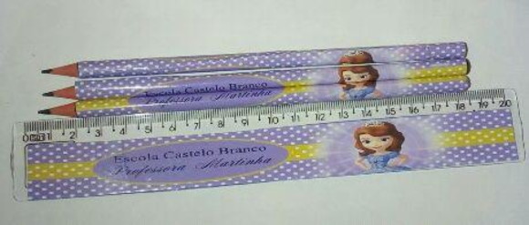 Kit Lápis E Régua Personalizado Princesa Sofia