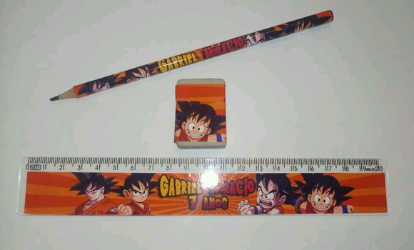 Lápis Regua e Borracha Dragon Boll