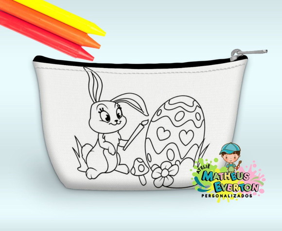 Necessaire Personalizada Coelhinho da Páscoa Colorir c/ Giz - Imagem 2