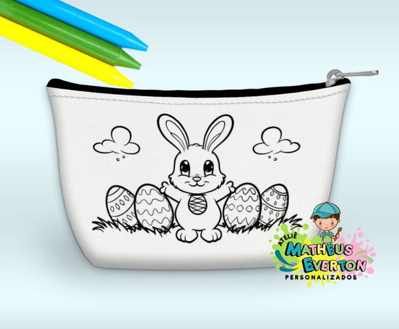 Necessaire Personalizada Coelhinho da Páscoa Colorir c/ Giz - Imagem 3