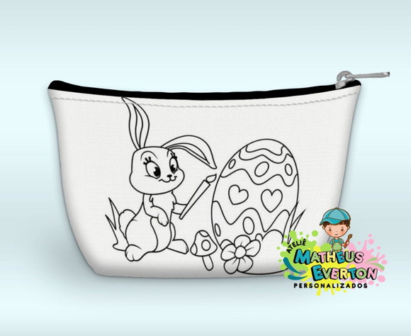 Necessaire Personalizada Coelhinho da Páscoa para Colorir - Imagem 2