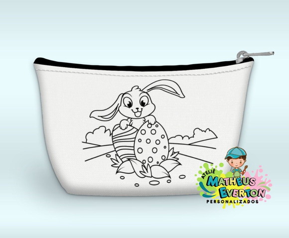 Necessaire Personalizada Coelhinho da Páscoa para Colorir - Imagem 3
