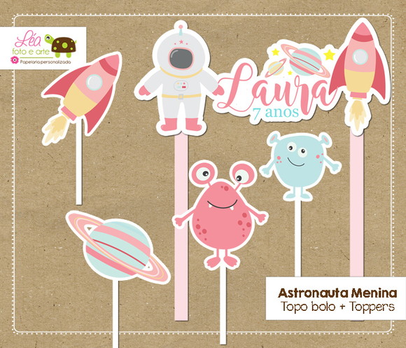 Topo Bolo Astronauta Menina