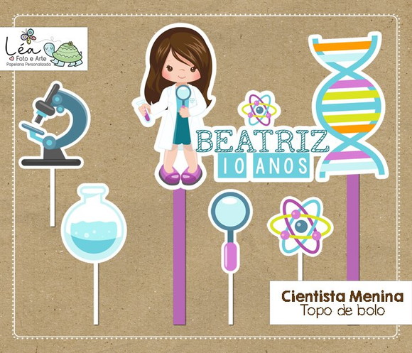 Topo Bolo Cientista Menina