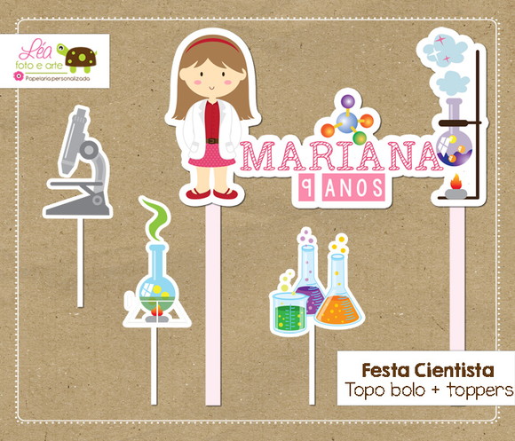 Topo Bolo Cientista Menina