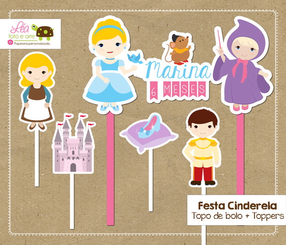 Topo Bolo Festa Cinderela