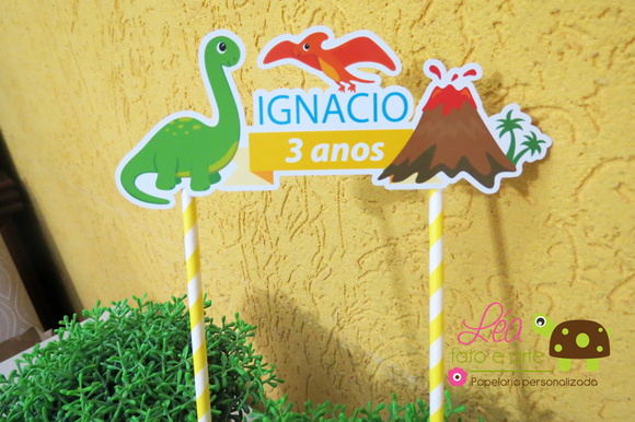 Topo Bolo Festa Dinossauros