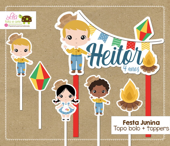 Topo Bolo Festa Junina Menino Loiro
