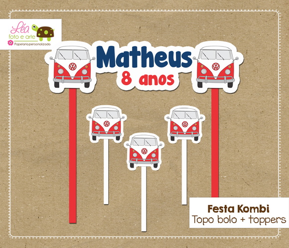 Topo Bolo Festa Kombi