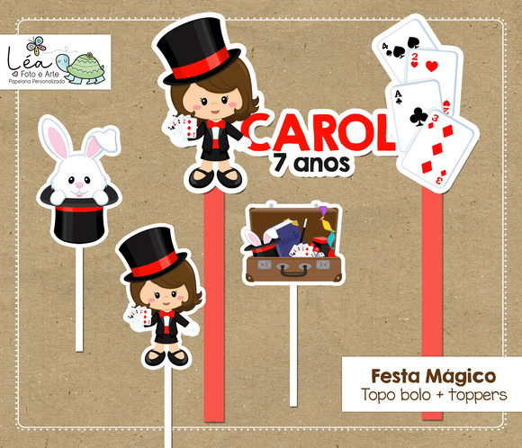 Topo Bolo Festa Mágico Menina