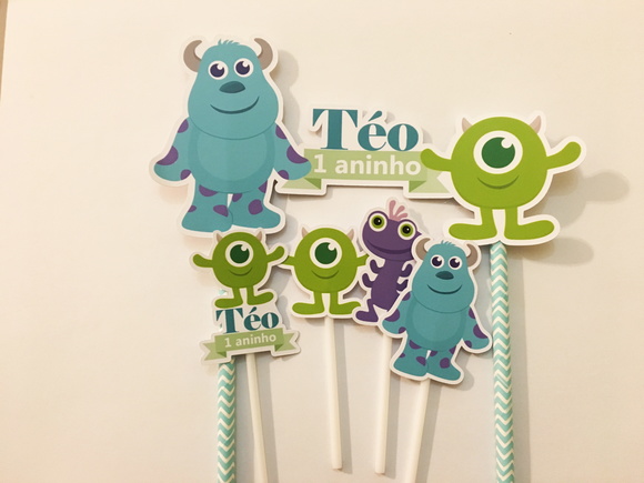 Topo Bolo Festa Monstros Sa