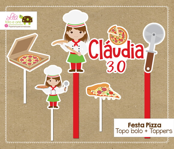 Topo Bolo Festa Pizza