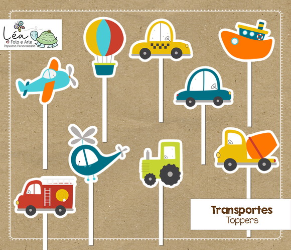 Topo Bolo Festa Transportes - Imagem 2