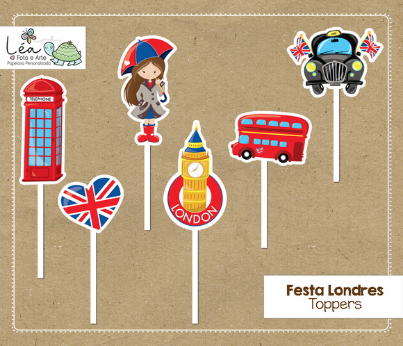 Topo Bolo Londres - Imagem 2
