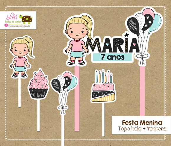 Topo Bolo Menina Loira