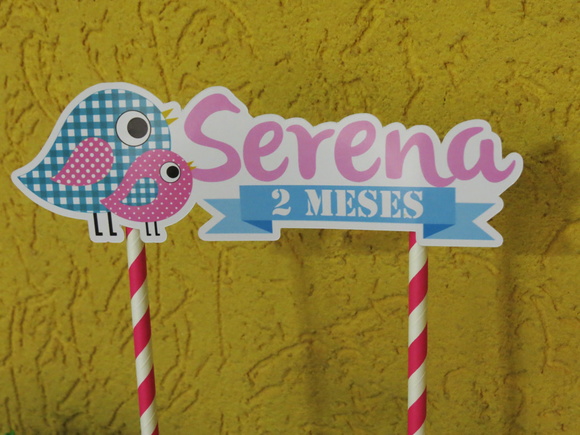 Topo Bolo Mesversário Passarinho