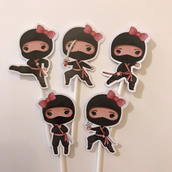 Topo Bolo Ninja Menina - Imagem 2
