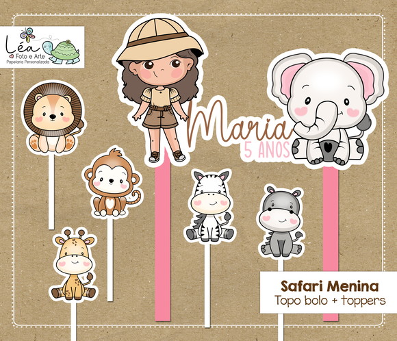 Topo Bolo Safari Menina