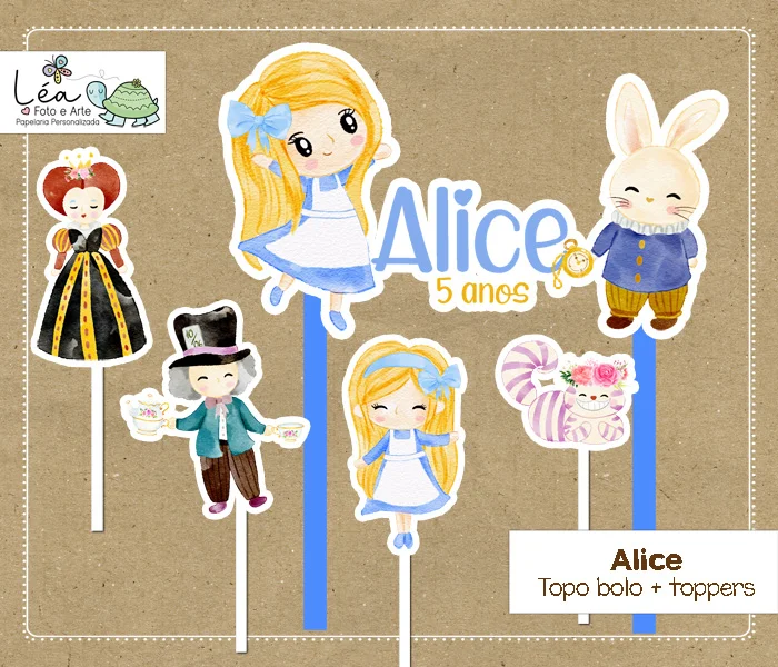 Topo de Bolo Alice - Imagem 1