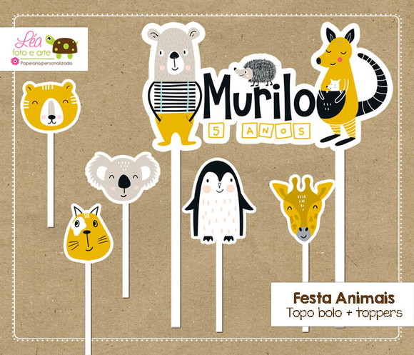 Topo de Bolo Animais