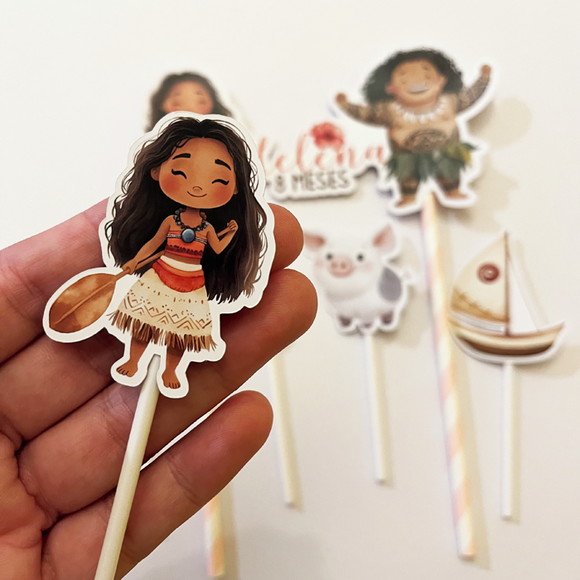 Topo de Bolo Aniversário Moana - Imagem 2