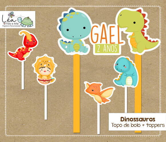 Topo de Bolo Dino Baby
