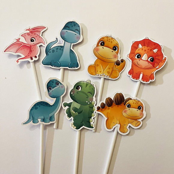 Topo de Bolo Dinossauros Fofos - Imagem 3