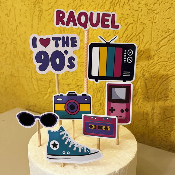 Topo de Bolo Festa Anos 90 - Imagem 2