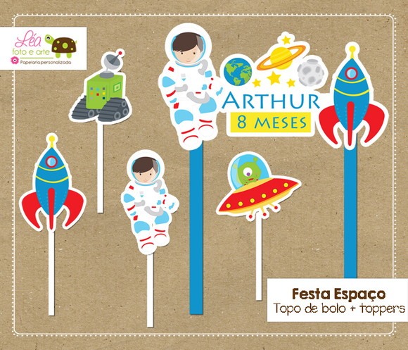 Topo de Bolo Festa Astronauta