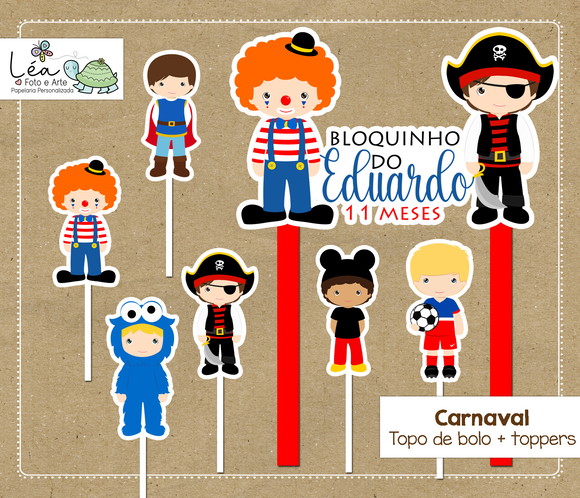 Topo de Bolo Festa Carnaval