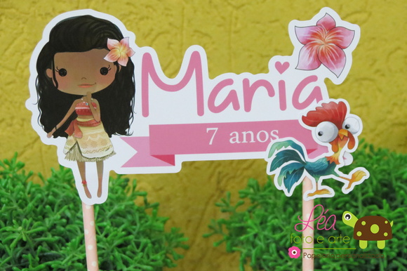 Topo de Bolo Festa Moana
