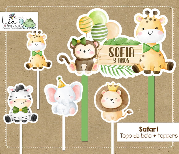 Topo de Bolo Festa Safari - Imagem 2