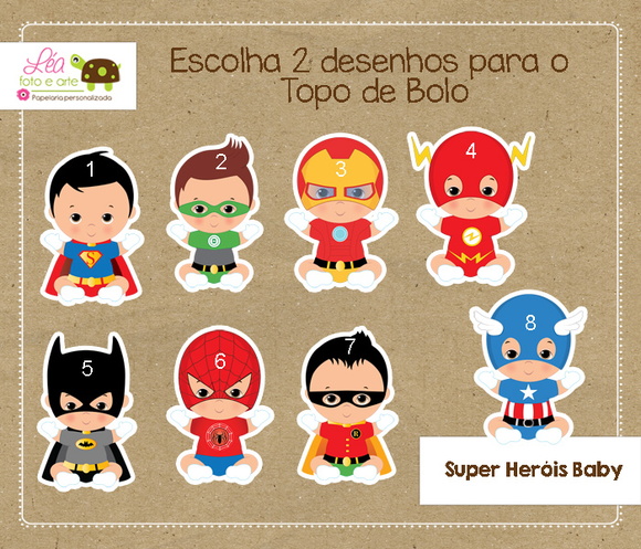 Topo de Bolo Festa Super Heróis Baby - Imagem 2