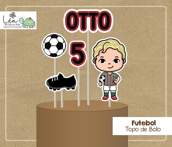 Topo de Bolo Futebol Menino Loiro
