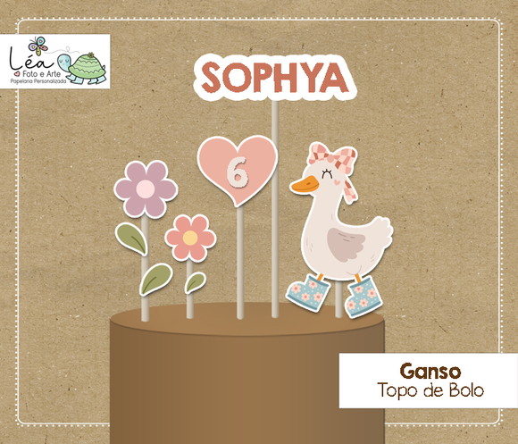 Topo de Bolo Ganso Menina