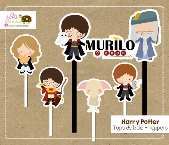 Topo de Bolo Harry Potter