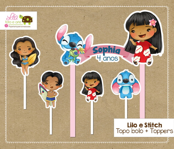 Topo de Bolo Lilo e Stitch