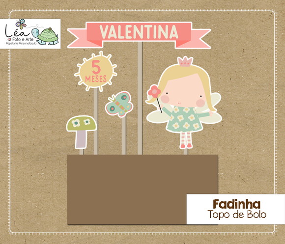 Topo de Bolo Mesversário Fadinha