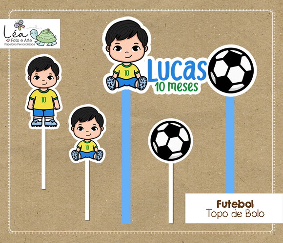 Topo de Bolo Mesversário Futebol