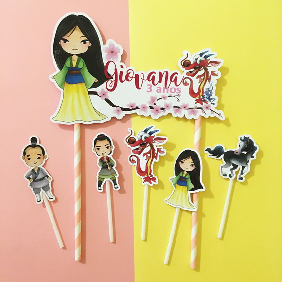Topo de Bolo Mulan