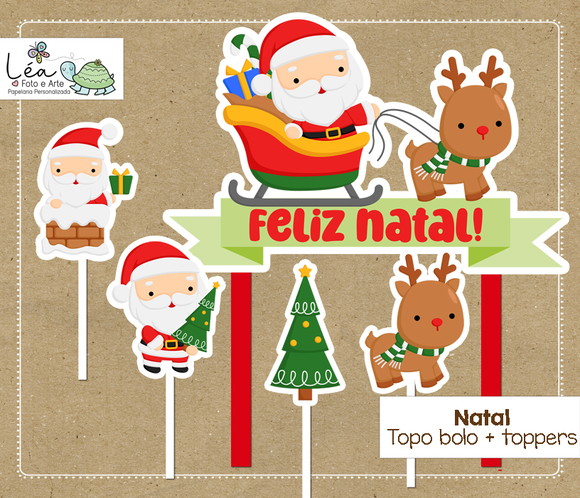 Topo de Bolo Papai Noel