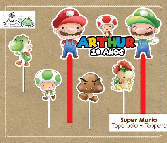Topo de Bolo Super Mario