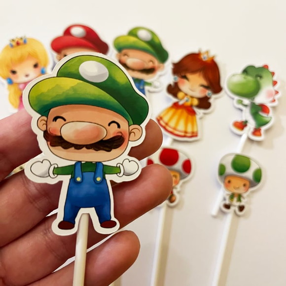 Topo de Bolo Super Mario e Princesa Peach - Imagem 3
