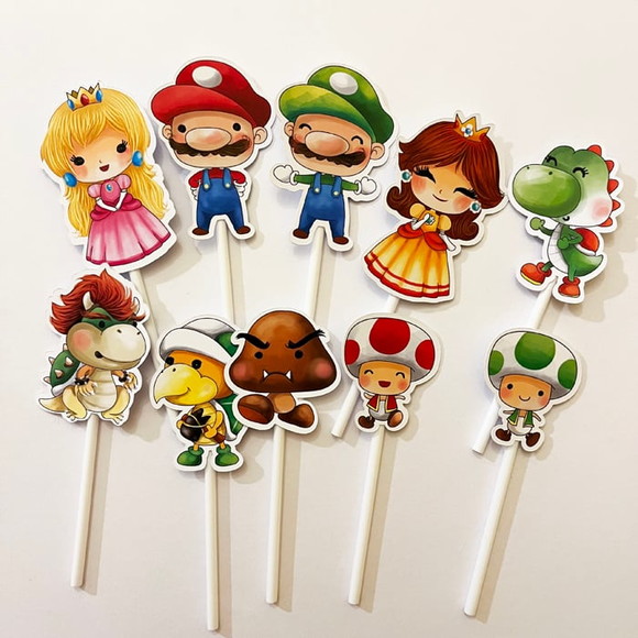 Topo de Bolo Super Mario e Princesa Peach - Imagem 5
