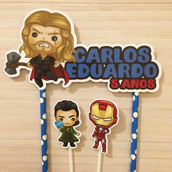 Topo de Bolo Vingadores - Thor